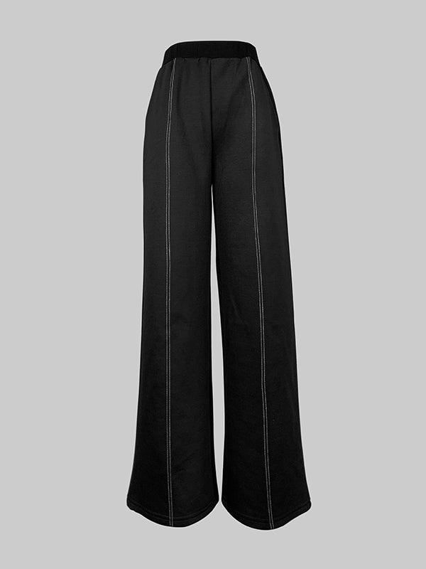 Split-Joint High Waisted Loose Trousers Pants