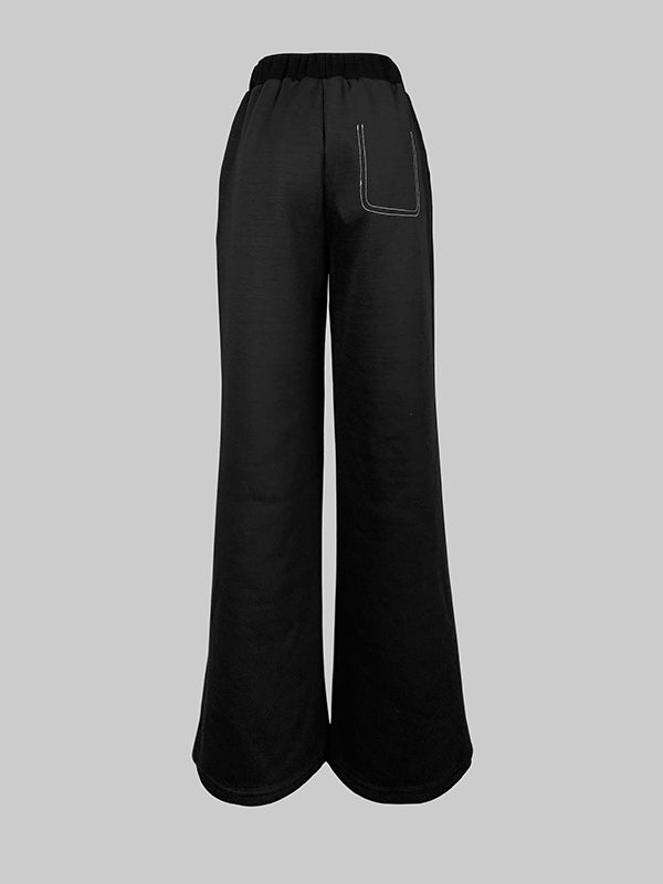 Split-Joint High Waisted Loose Trousers Pants