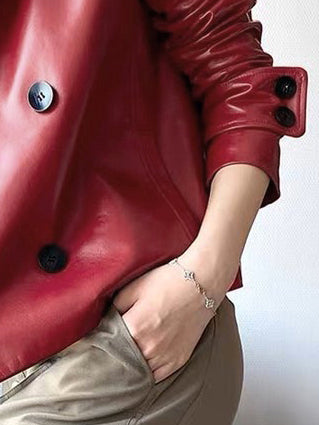 Buttoned Solid Color Long Sleeves Notched Collar Outerwear Jackets&Coats