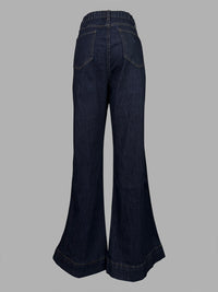 Split-Joint Flared High Waisted Jean Pants Bottoms