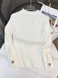 Simple Loose Solid Color High-Neck Sweater