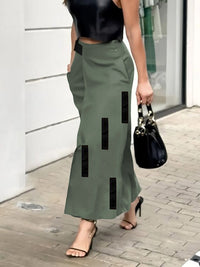 Asymmetric Pockets Split-Joint A-Line Loose Skirts Bottoms