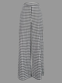 Houndstooth Loose Wide Leg Trousers Casual Pants Bottoms