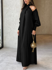 Loose Solid Color Long Sleeves Maxi Dresses