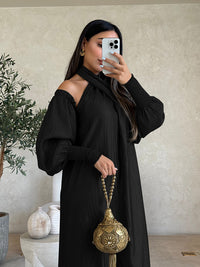 Loose Solid Color Long Sleeves Maxi Dresses