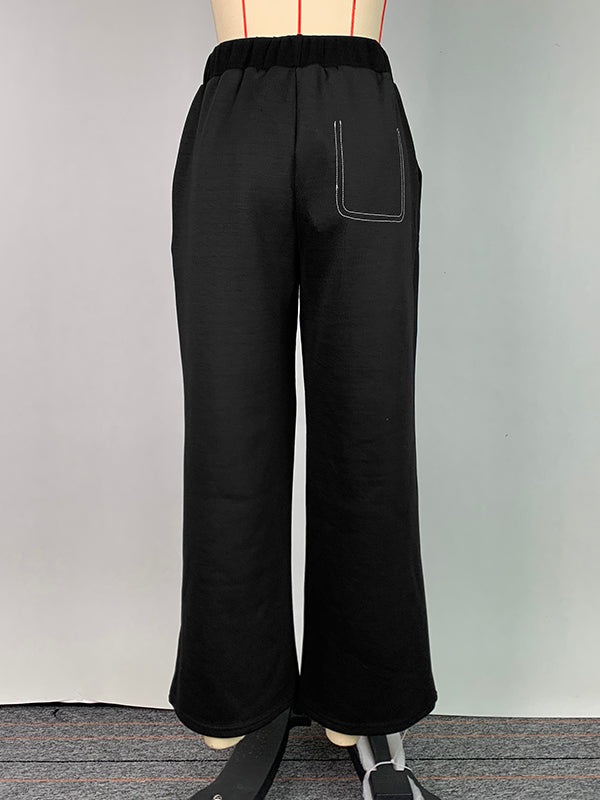 Split-Joint High Waisted Loose Trousers Pants