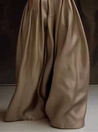 Loose Wide Leg Solid Color Casual Pants Bottoms Trousers