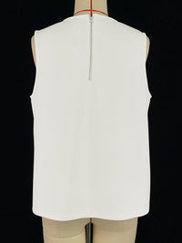 Solid Color Split-Joint A-Line Loose Round-Neck Vest Top