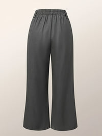 Loose Wide Leg High-Waisted Pleated Split-Front Pants Trousers