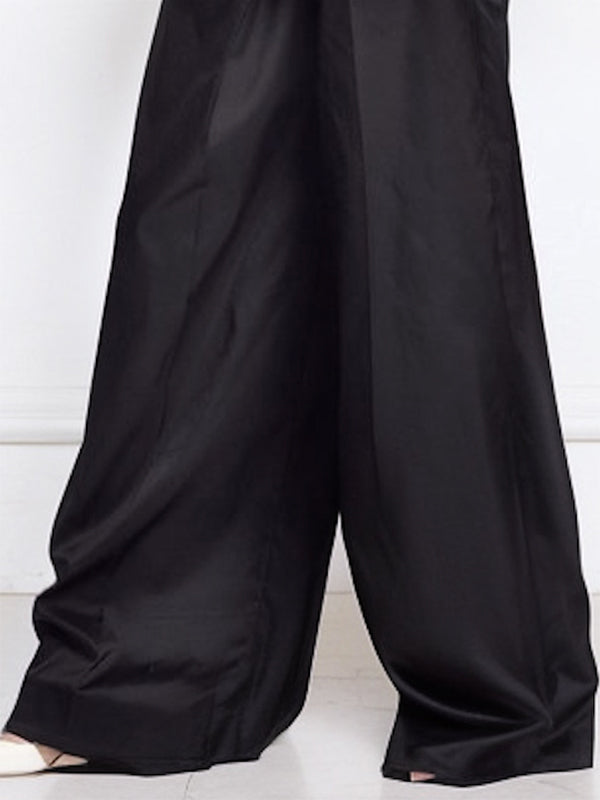 Solid Color Loose Wide Leg Trousers Casual Pants Bottoms