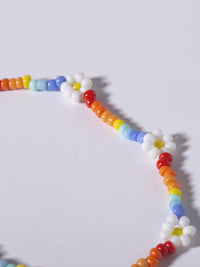 Boho Chic Rainbow Flower Beaded Anklets