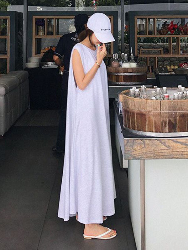 Casual Cotton Sleeveless Long Dress